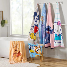Kids' bath towels with assorted Disney-style character prints, set of 2
