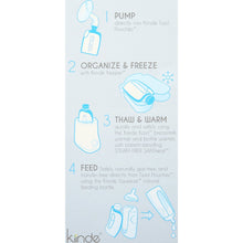 Kiinde Twist guide card showing pump, organize & freeze, thaw & warm steps