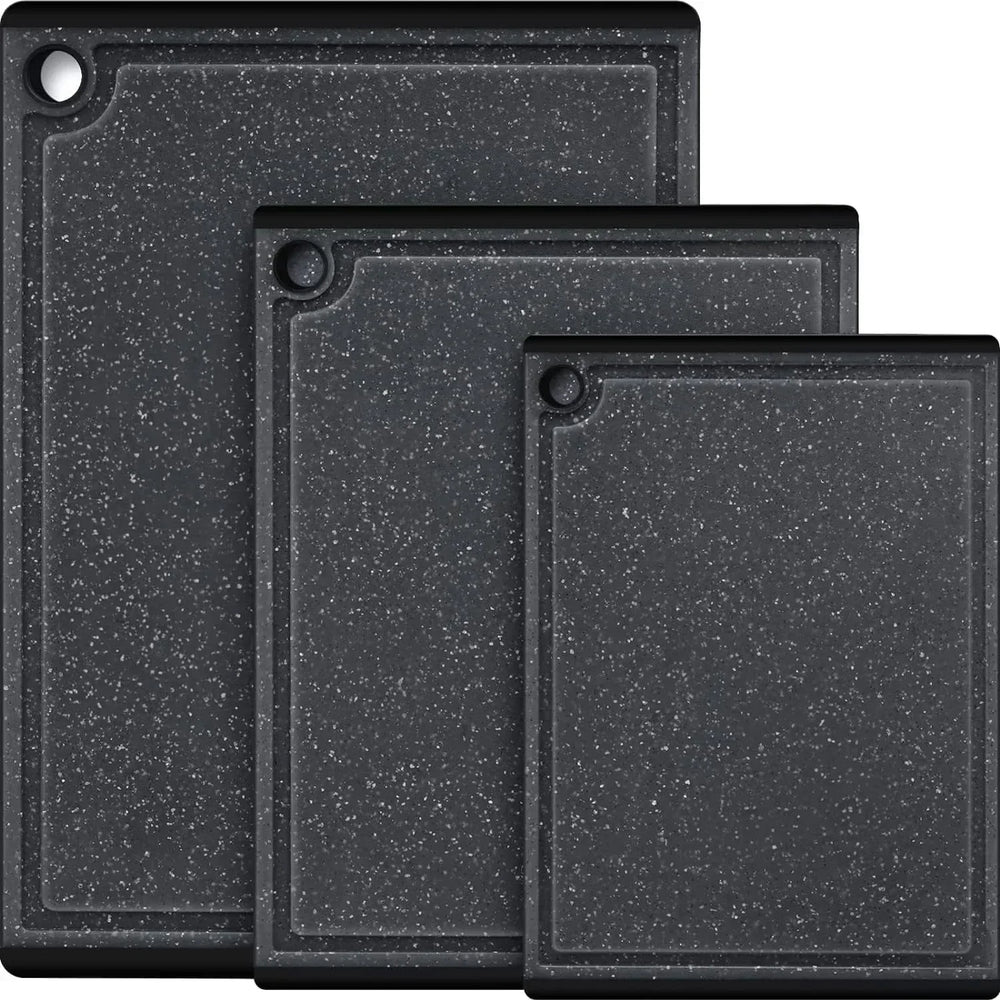 Kikcoin 3-Piece Plastic Large Cutting Boards Set for Kitchen, Non-slip Feet and Juice Grooves, Multicolor - USA MEGA SHOP