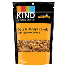 Granola snack bag with oats & honey and toasted coconut, 11 oz, KIND Healthy Grains.