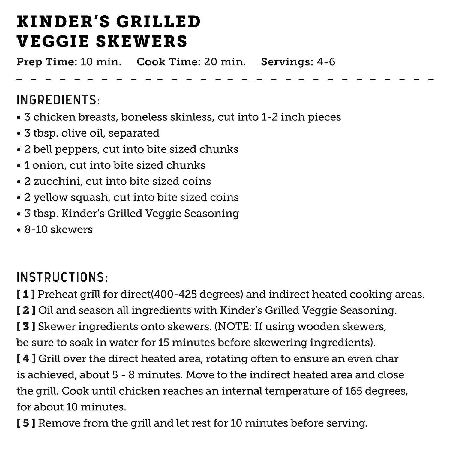 Kinder's Grilled Veggie Seasoning, 9.8 oz.