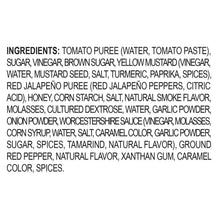 Ingredients label on a BBQ sauce cup