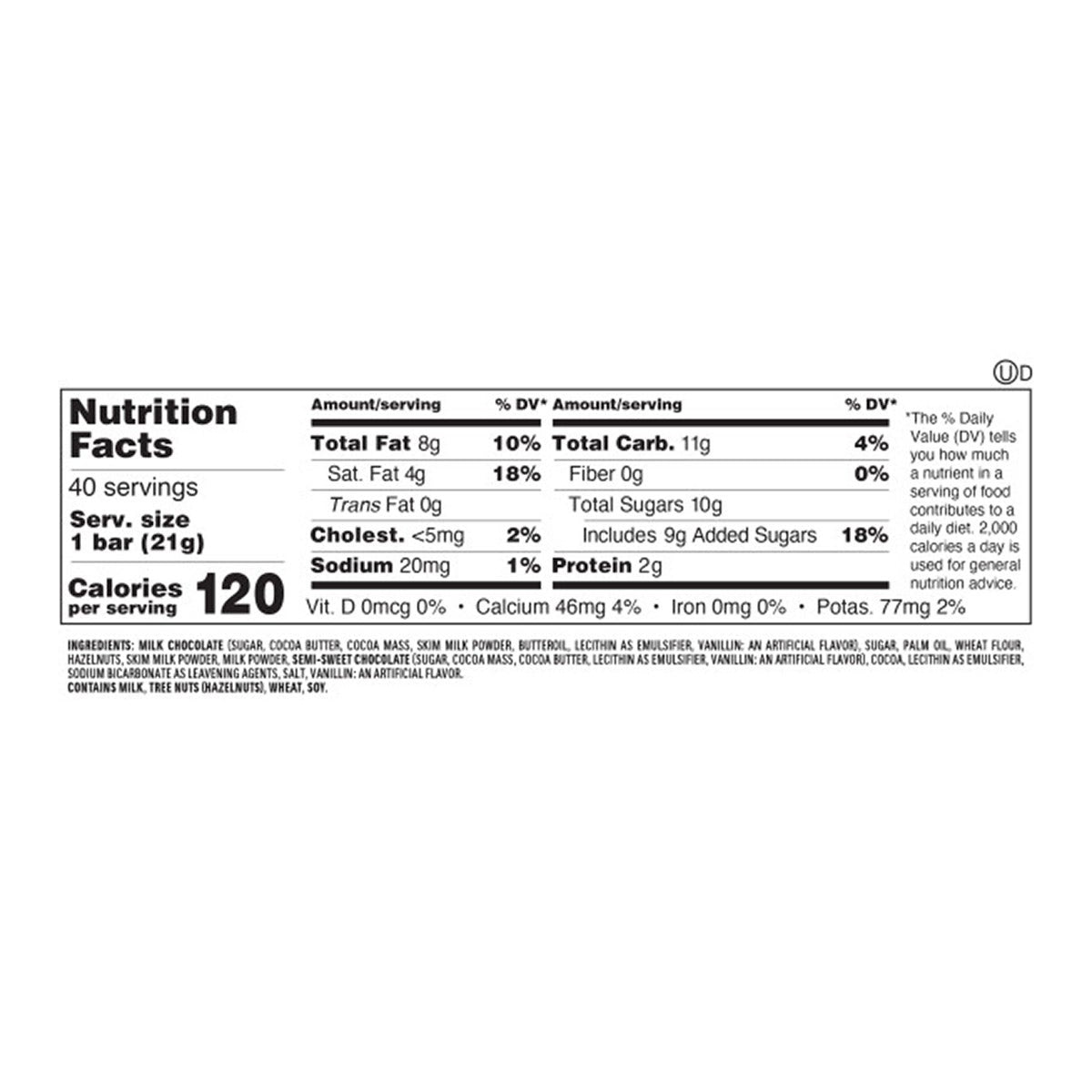 Kinder Bueno Chocolate and Hazelnut Chocolate Bars, 2 Bars, 1.5 oz, 20 Pack