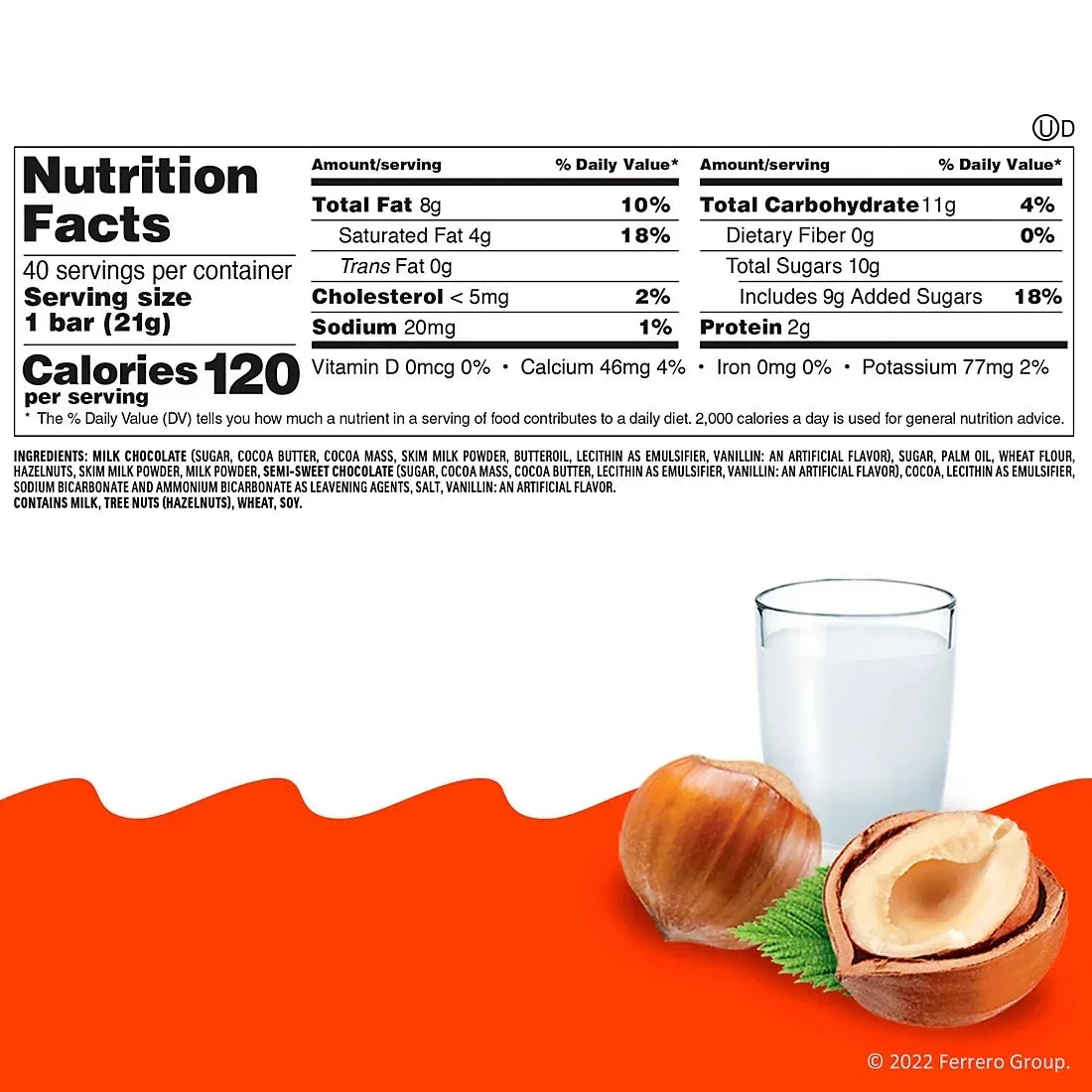 Kinder Bueno Cripsy Creamy Chocolate Bars, Packs, 20 ct./1.5 oz.