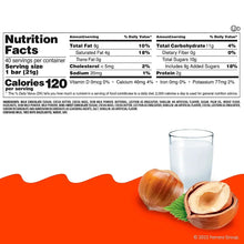 Kinder Bueno chocolate bar nutrition facts panel with hazelnut and milk