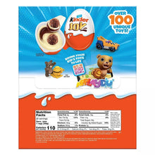 Egg surprise box back with toy images and nutrition facts panel