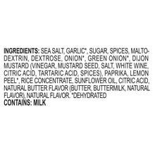 Seasoning bottle ingredients label close-up with ingredient list text