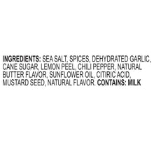 Ingredients list for Kinder's Prime Rib Rub: sea salt, spices, dehydrated garlic, lemon peel.