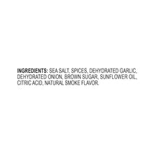 Ingredients list: sea salt, spices, dehydrated garlic and onion, brown sugar, oil