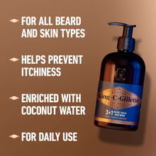 King C. Gillette 3-in-1 wash bottle with black pump, front three-quarter view