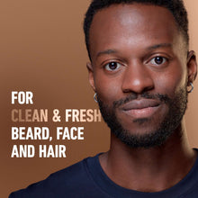 Man with beard lather and foam on face and beard while washing