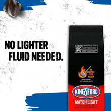 Kingsford match light instant charcoal briquettes bag, black and red front