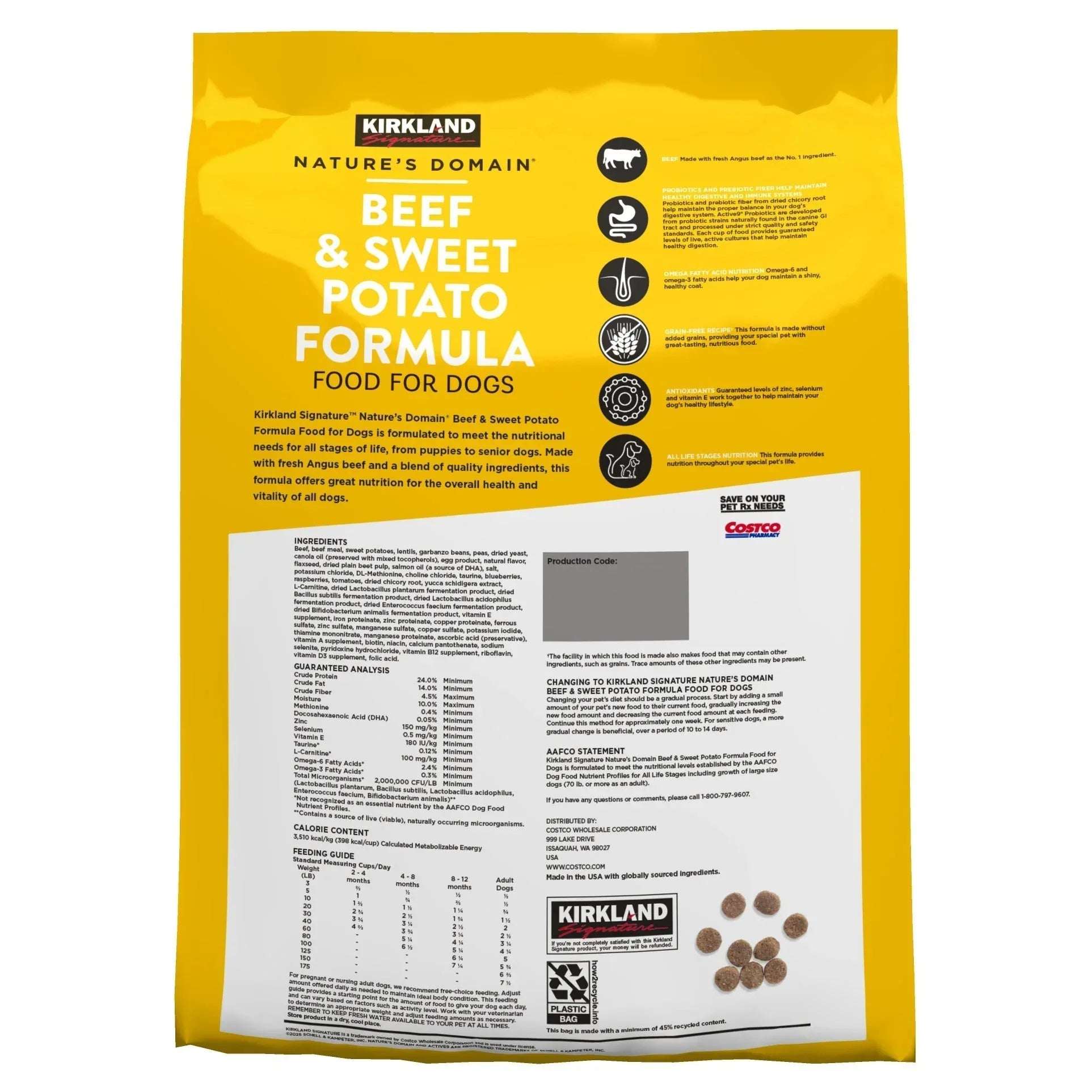 Kirkland Signature Nature's Domain Beef & Sweet Potato Dog Food