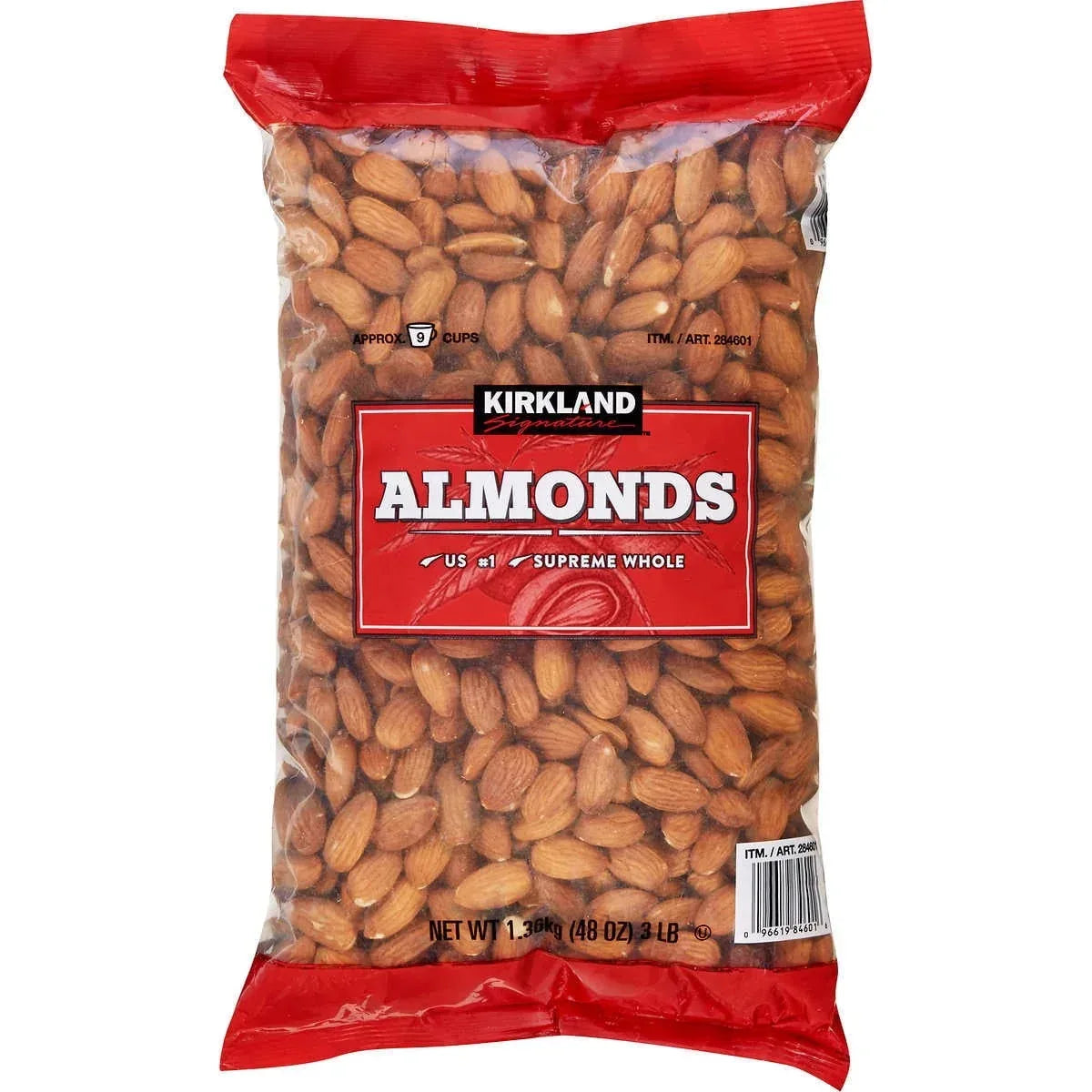 Kirkland Signature Supreme Whole Almonds 3 Pounds