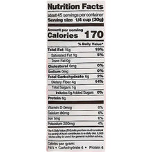 Whole almonds nutrition facts panel on the package