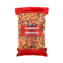 Whole almonds bag with brand label and red top seal