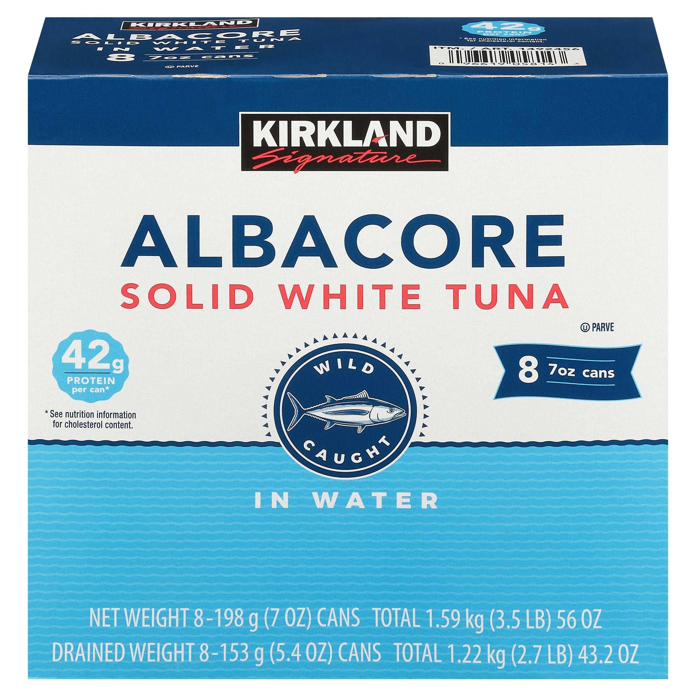 Kirkland Signature, Albacore Solid White Tuna in Water, 7 oz, 8-Count - USA MEGA SHOP