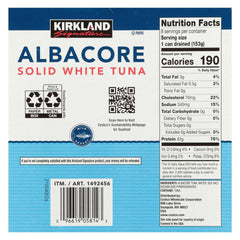 Kirkland Signature, Albacore Solid White Tuna in Water, 7 oz, 8-Count - USA MEGA SHOP