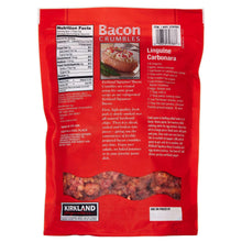 Bacon crumbles pouch back with Nutrition Facts and cooking directions