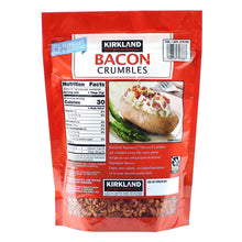 Bacon crumbles pouch with Nutrition Facts panel on back