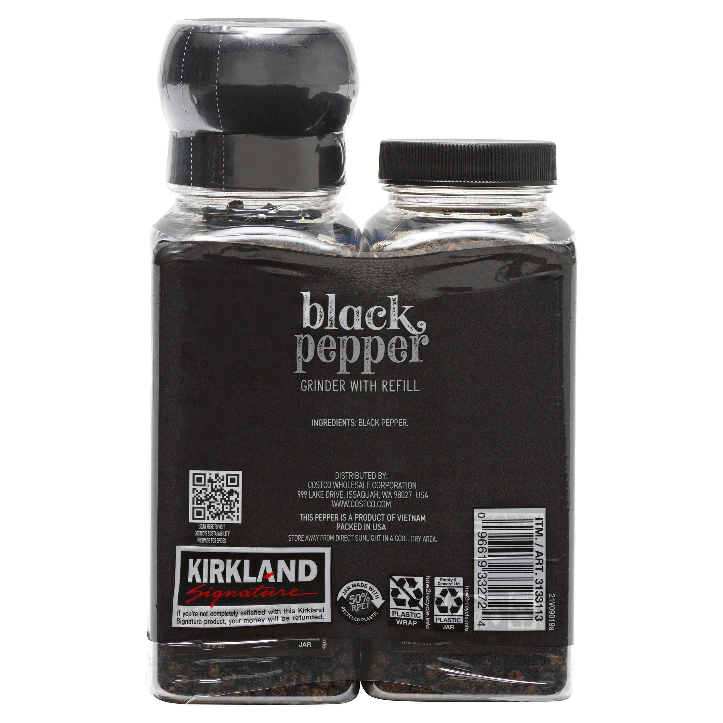Kirkland Signature, Black Pepper with Grinder, 6.3 oz, 2-Count - USA MEGA SHOP