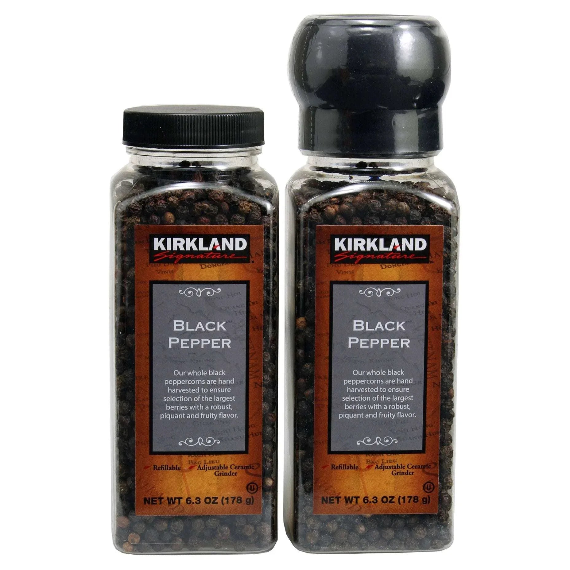 Kirkland Signature, Black Pepper with Grinder, 6.3 oz, 2-Count - USA MEGA SHOP