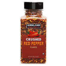 Crushed red pepper flakes jar with black lid and red label