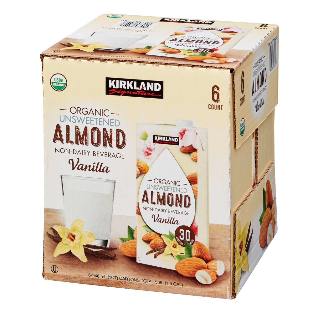Kirkland Signature, Organic Almond Beverage, Vanilla, 32 fl oz, 6-Count