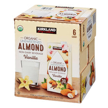 Kirkland organic unsweetened almond beverage vanilla carton, 6-count multipack
