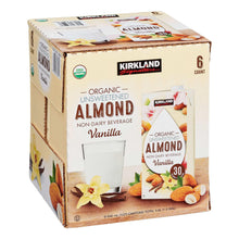 Organic unsweetened almond beverage carton, vanilla flavor, 6-count multipack