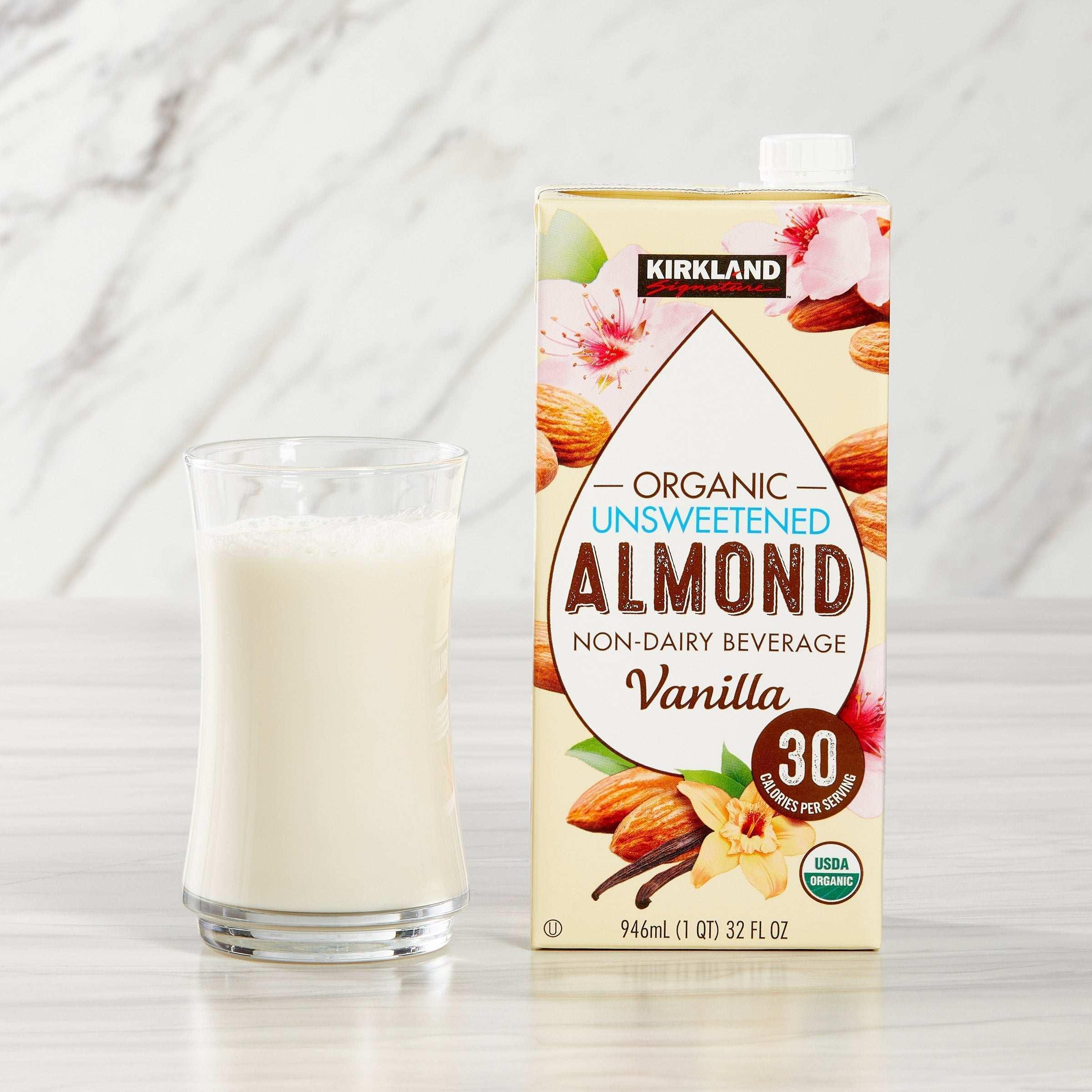 Kirkland Signature, Organic Almond Beverage, Vanilla, 32 fl oz, 6-Count
