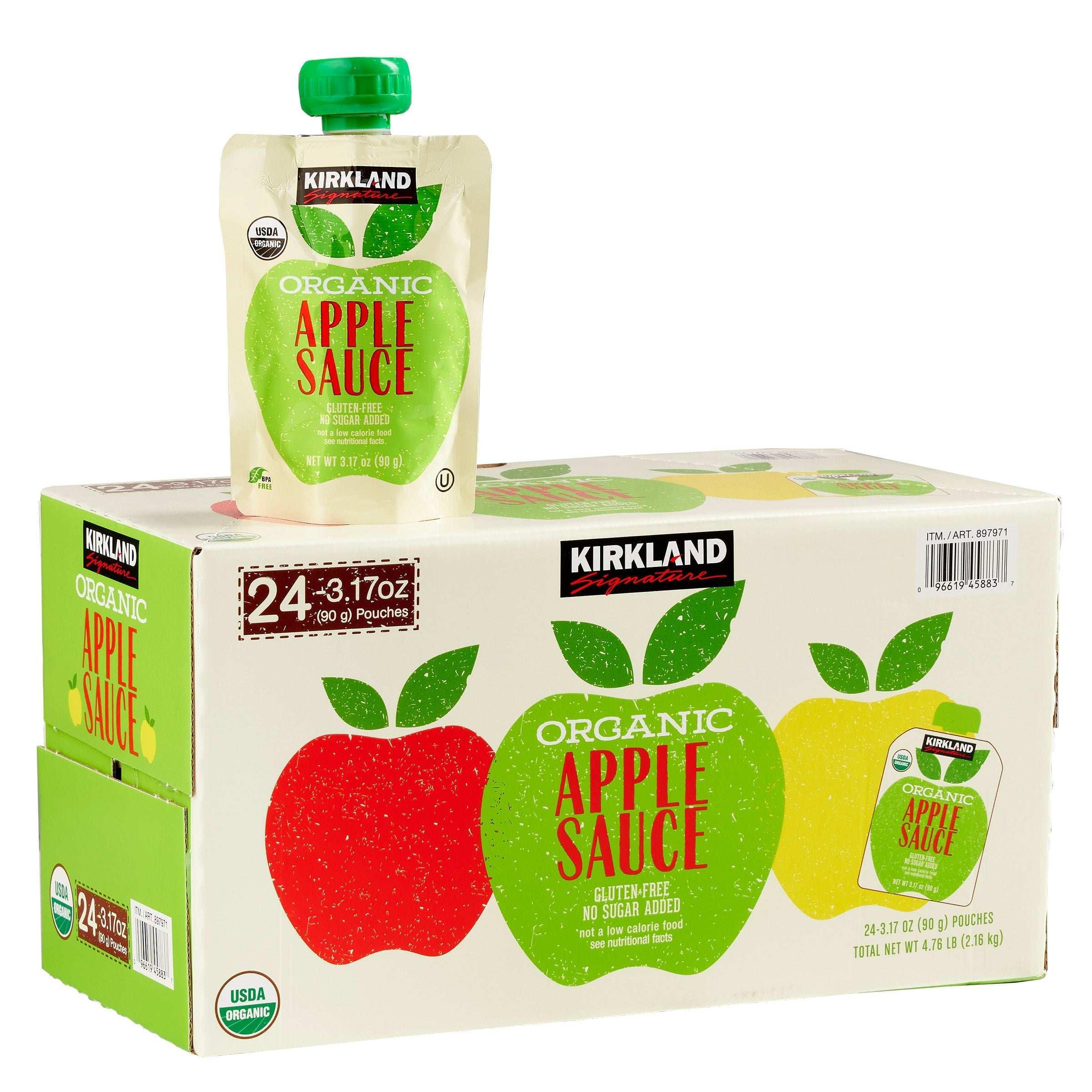 Kirkland Signature, Organic Applesauce, 3.17 oz, 24-Count - USA MEGA SHOP