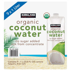 Kirkland Signature, Organic Coconut Water, 33.8 fl oz, 9-count - USA MEGA SHOP