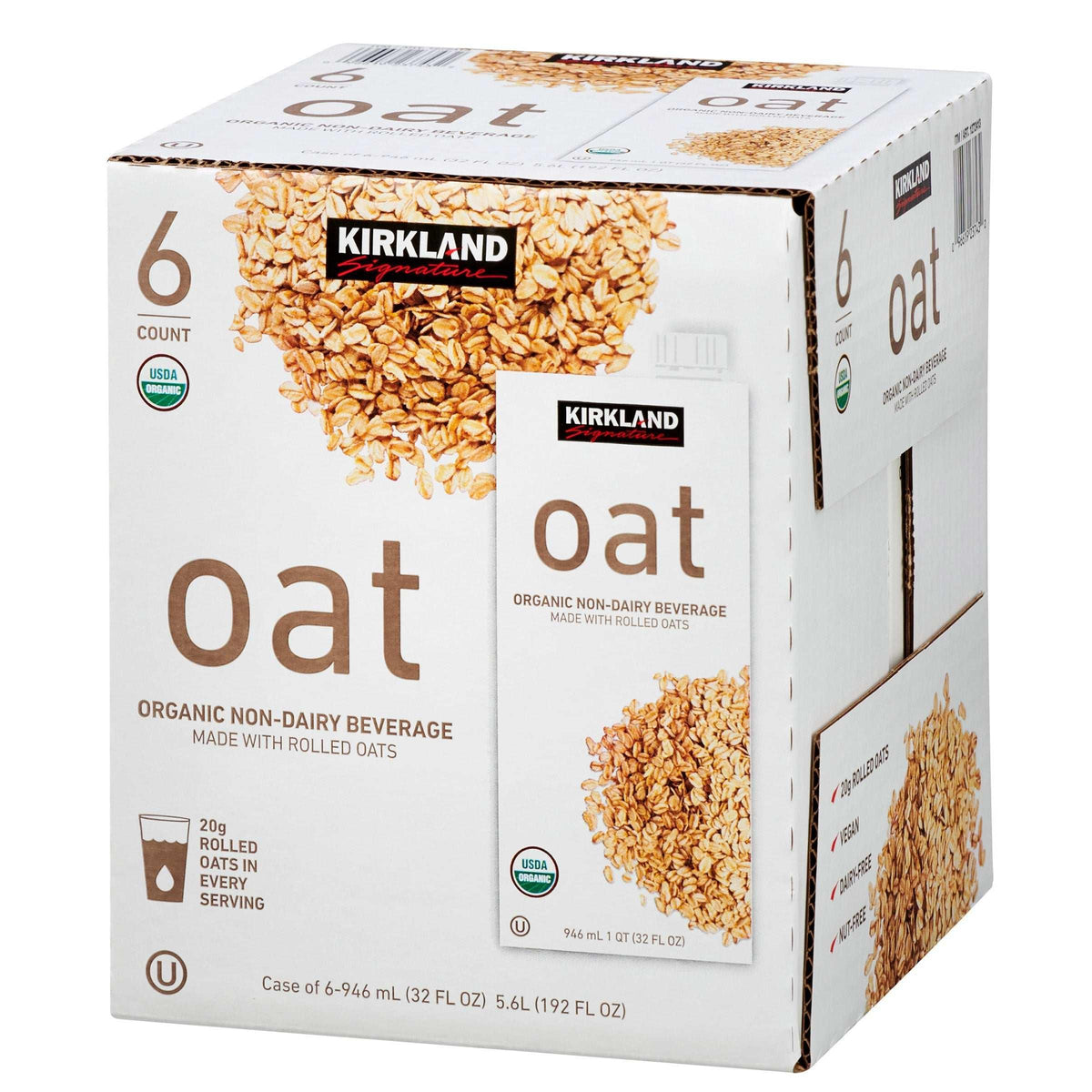 Kirkland Signature, Organic Non-Dairy Oat Beverage, 32 oz, 6-count - USA MEGA SHOP