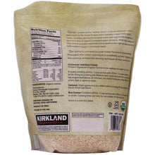 Kirkland Signature organic quinoa bag back label with cooking instructions