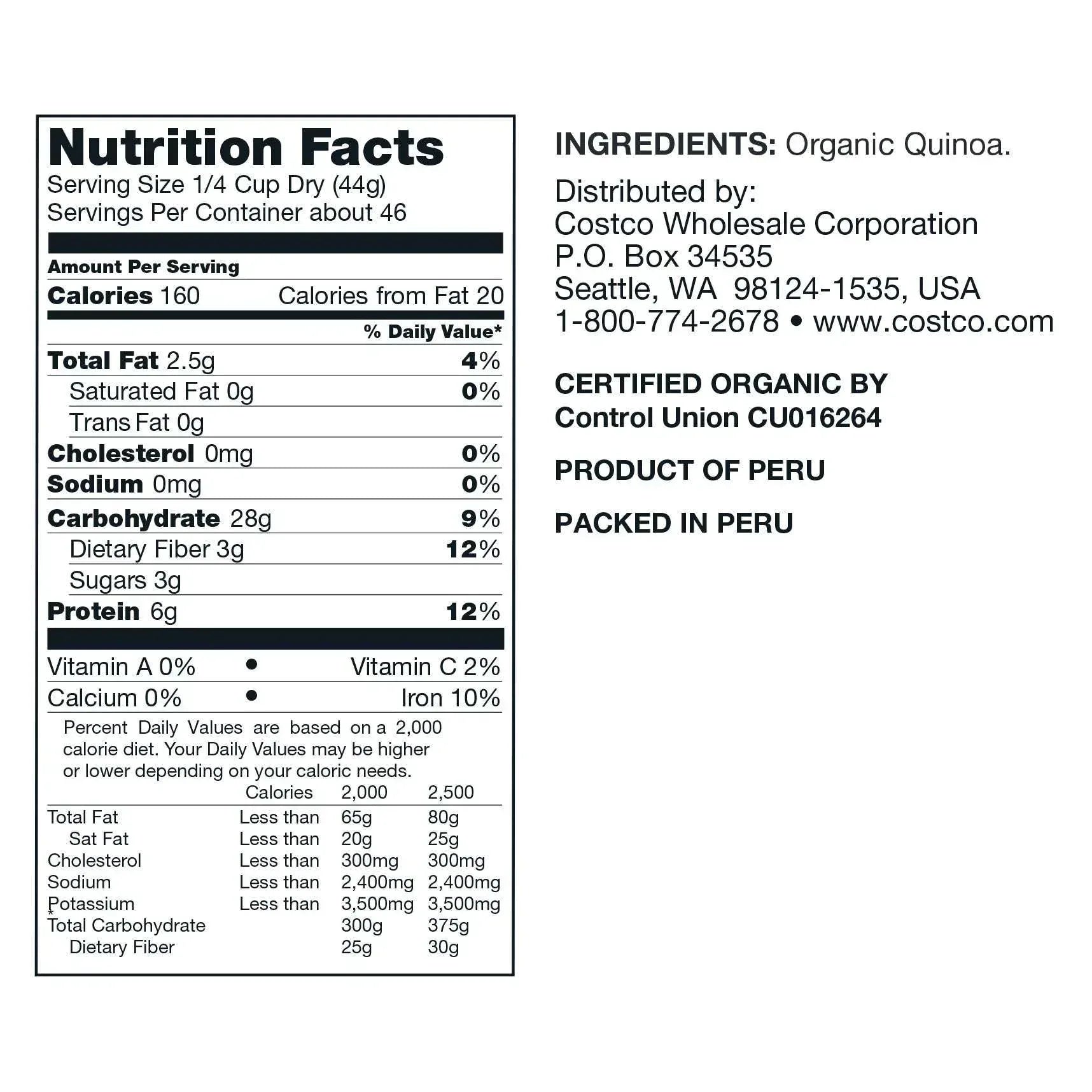 Kirkland Signature, Organic Quinoa, 4.5 lbs