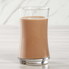 Chocolate milk in a clear glass