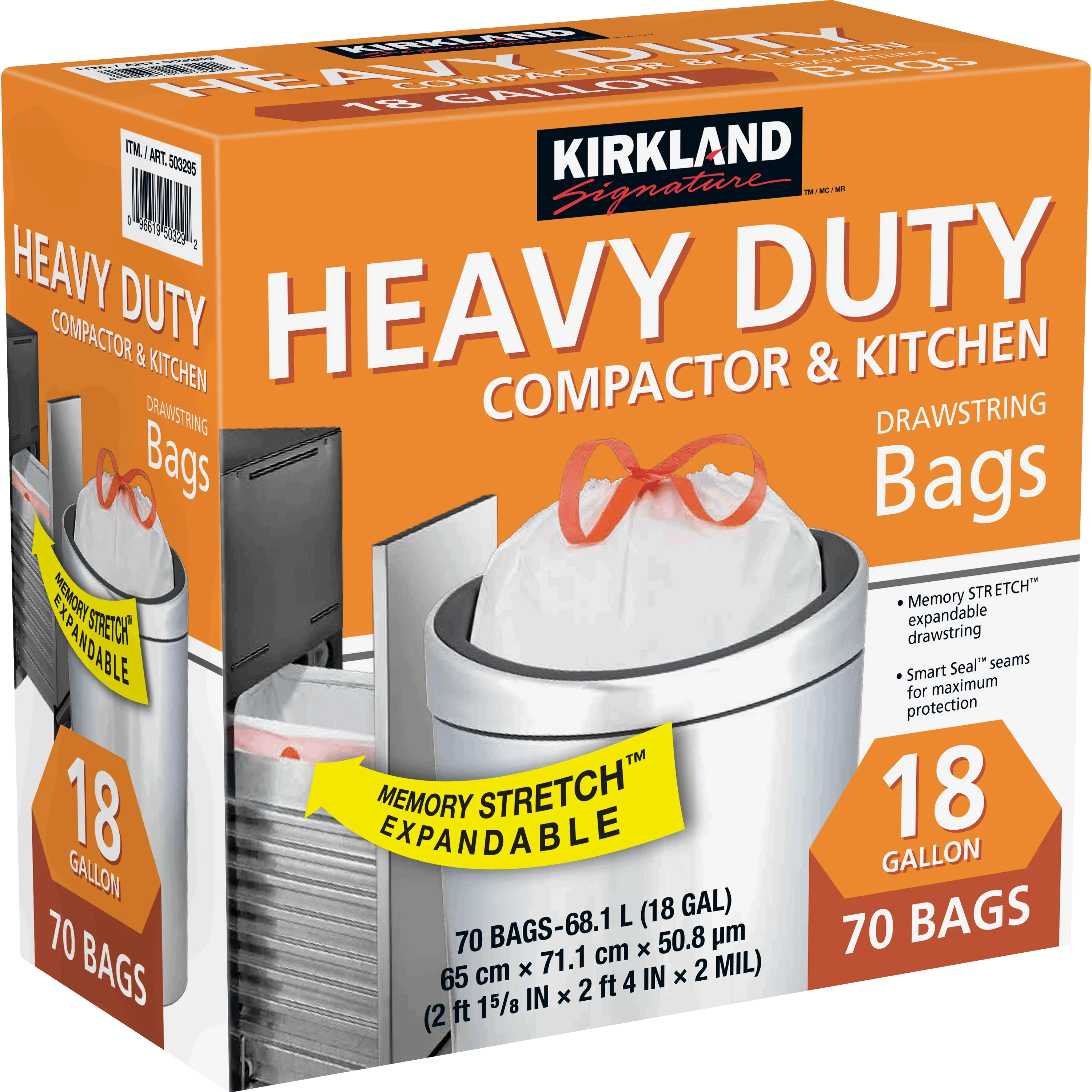 Kirkland Signature 18-Gallon Compactor & Kitchen Trash Bag, 70-count - USA MEGA SHOP