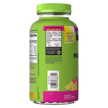 Adult multivitamin gummies bottle back panel with barcode and supplement info