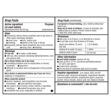 Kirkland Signature Allergy Medicine drug facts panel on back of bottle label