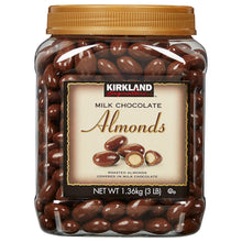 Milk chocolate almonds jar with Kirkland Signature front label