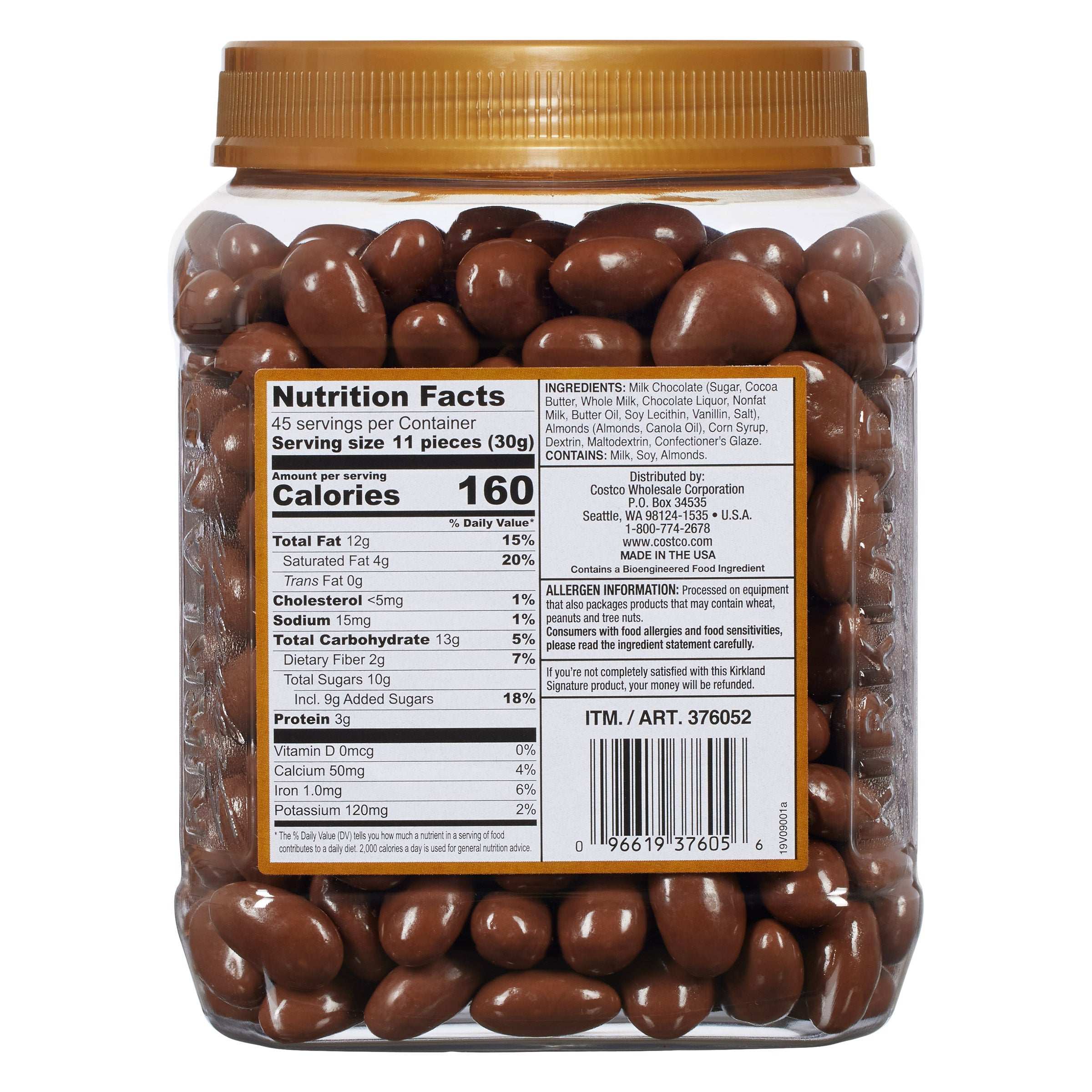 Kirkland Signature Almonds, Milk Chocolate, 3 lb