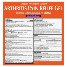Kirkland Arthritis Pain Relief Gel package back with drug facts panel and directions