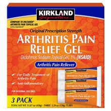 Kirkland Arthritis Pain Relief Gel 3-pack carton, diclofenac sodium topical 1% (NSAID)