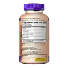 Calcium 500 mg adult gummies supplement bottle, back label with Supplement Facts