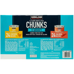 Kirkland Signature Canned Cat Food, Chunks in Gravy, Variety Pack, 3 oz, 48 ct