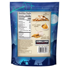 Back of a Kirkland Signature Caramel S'mores Clusters bag with nutrition facts