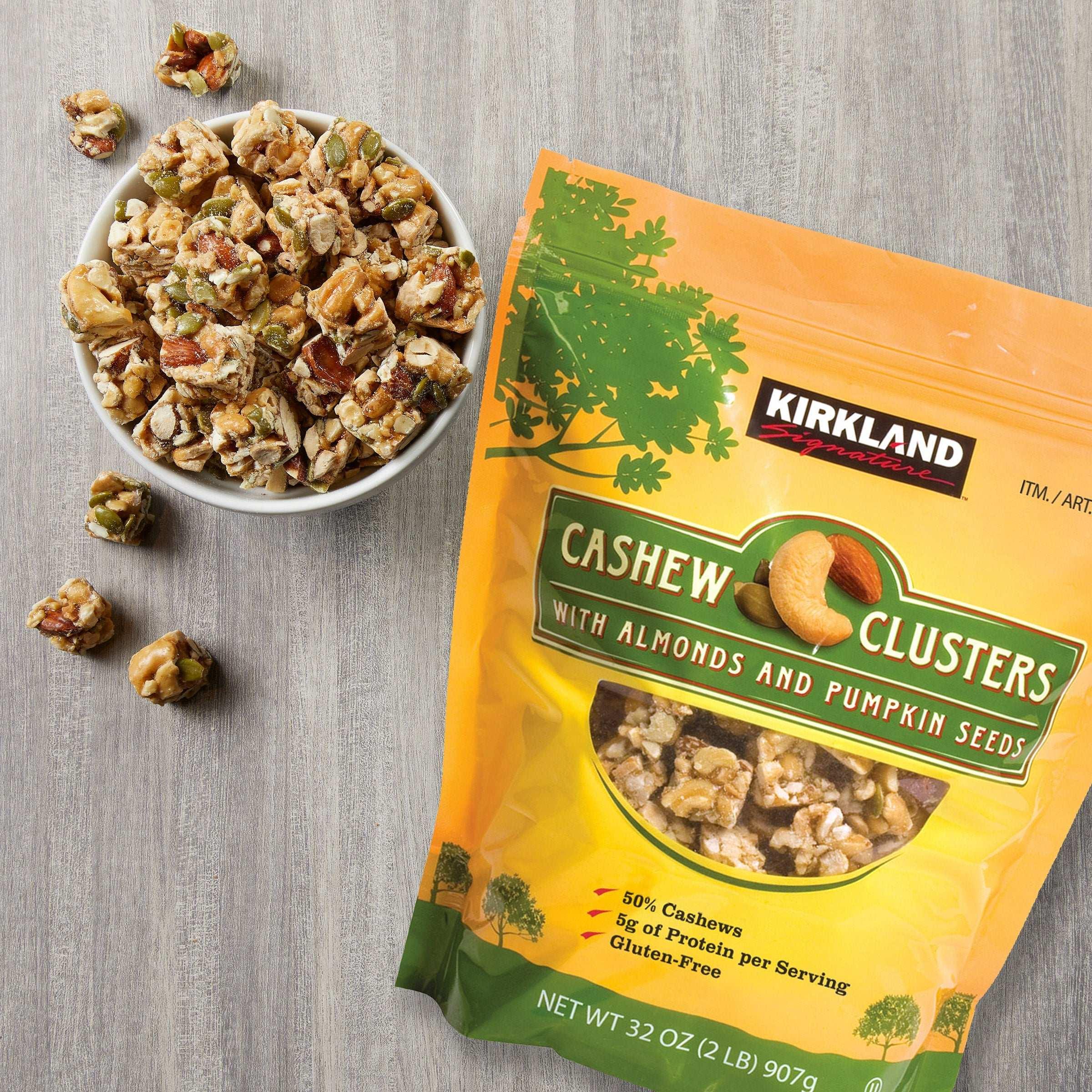 Kirkland Signature Cashew Clusters, 2 lbs - USA MEGA SHOP