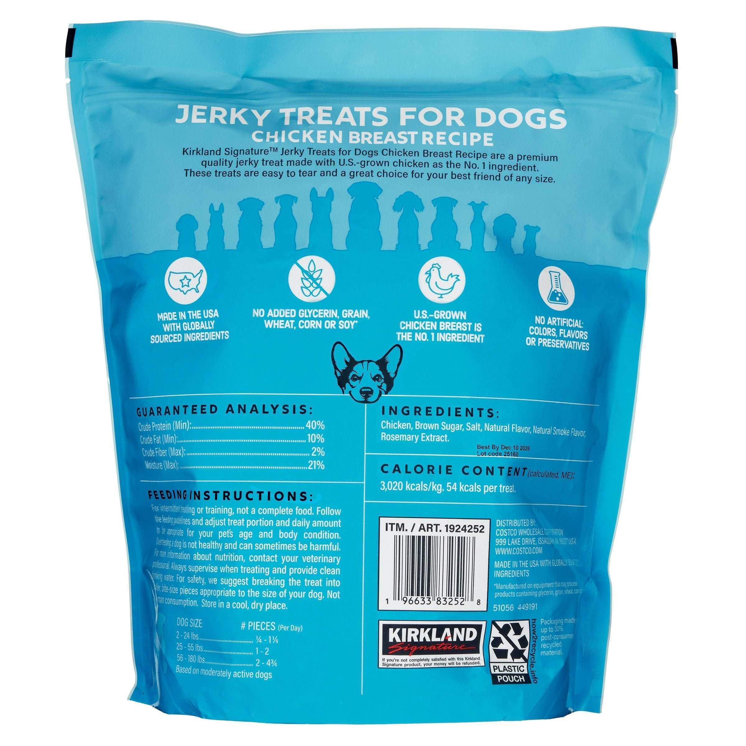 Kirkland Signature Chicken Jerky Dog Treat, 48 oz