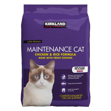 Kirkland Signature maintenance cat food bag with chicken and rice, 25 lb